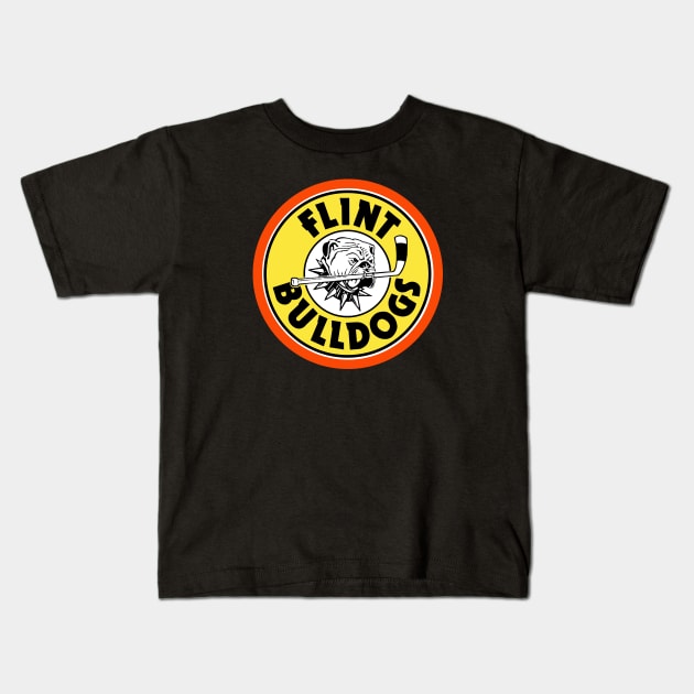 Defunct Flint Bulldogs Hockey Kids T-Shirt by LocalZonly